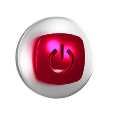 Poster - Red Smart home icon isolated on transparent background. Remote control. Silver circle button.