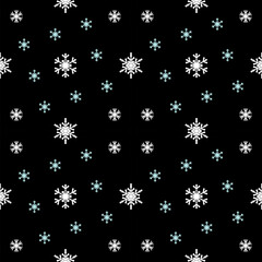 Poster - Christmas snowflakes seamless pattern for winter holidays