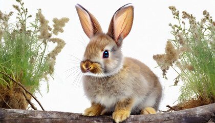 Poster - little rabbit isolated on white background