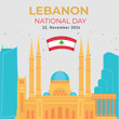 Lebanon  Independence Day Social Media Post. Vector Illustration. suitable for, poster and banner. 