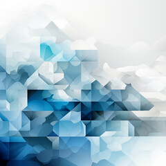 abstract blue background frame of geometric shapes_