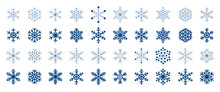 40 Snow Snowflake Set Minimal Simple Line Winter Holiday Season Celebrate White Christmas Frozen Ice Sparkling Vector Illustration Graphic Design