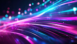 Fototapeta Kosmos - abstract futuristic background with pink blue glowing neon moving high speed wave lines and bokeh lights data transfer concept fantastic wallpaper