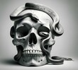 © chand - Snakes crawling in skull head