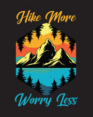 Wall Mural - Hiking outdoor T-Shirt Design, Hiking tee