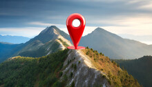 Red Pin Point Map Address Location Pointer Symbol