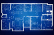 Blueprint of residential house floor plan