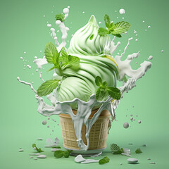 Poster - vanilla cream with mint