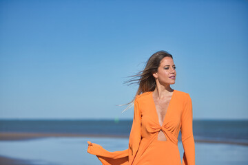 Wall Mural - woman on the beach