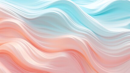 Wall Mural - Pastel colors abstract backgorund with 3D fluid wavy shapes