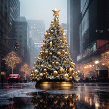 Christmas Tree In New York City Holiday Image