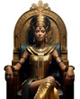 Portrait of an Ancient Egyptian woman. Portrait of the ancient Egyptian queen Nefertiti sitting on the throne.