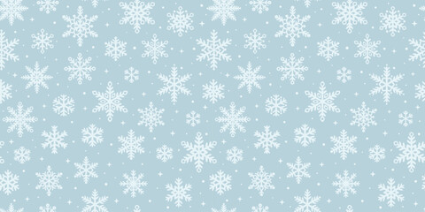 Wall Mural - Light blue snowflake vector pattern backgorund, elegant winter wallpaper design