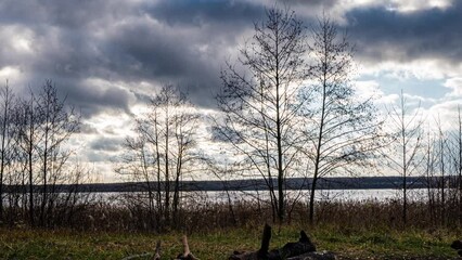 Wall Mural - autumn timelapse with camera movement on Lake Baikal