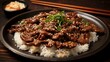Beef bulgogi with steamed rice