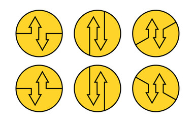 Sticker - Up and down double direction arrows icon set