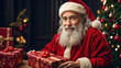 © Svetlana - Portrait of a kind Santa Claus with gifts. Space for text