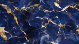 Fototapeta  - Royal blue marble with gold flecks texture, seamless texture, infinite pattern