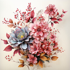 Wall Mural - Flowers all the way to the left side of the image