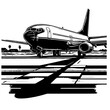 Airplane Parked Vector Logo Art