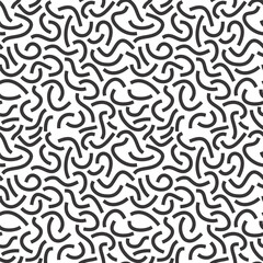 Poster - Black curved lines isolated on white background. Bold Squiggles.