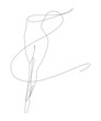 Elegant line art of erotic woman figure. Silhouette of female figure in contemporary one line style. Design element for for cosmetics advertising, posters, wall art, stickers. 