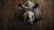 Taxidermy Rhinoceros Mounted Head on a Wall