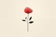 Minimalist graphic design of a single flower, emphasizing clean lines and simplicity in its representation