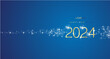 2023 New Year greetings loading 2024 firework golden white blue color vector