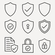 © SquareGraphic Lab - Guard, shield, security, protection, lock icons vector linear set.