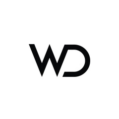 Poster - monogram letter DW or WD logo design