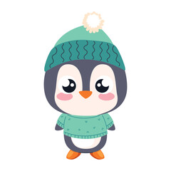 Poster - cute animal christmas penguin