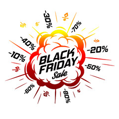 Wall Mural - Black Friday sale explosion offer vector