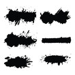 Set of ink black brushstrokes