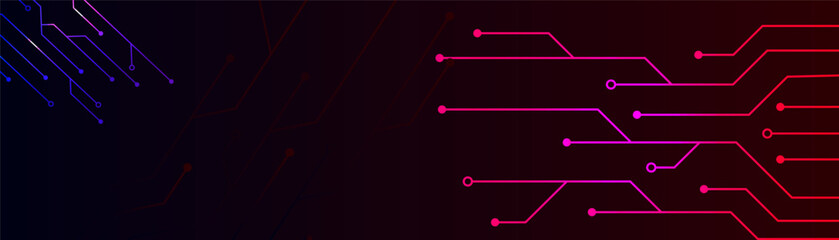 Poster - modern futuristic background with hi tech digital circuit board