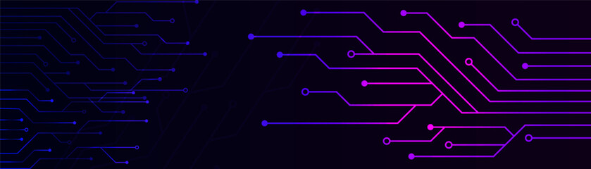 Poster - modern futuristic background with hi tech digital circuit board