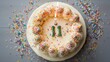 Joyful eleventh birthday cake with vibrant icing and number 11 topper, captured from above for memories.