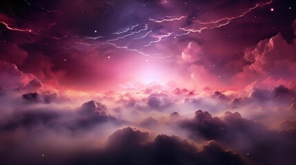 Wall Mural - Dreamy space background, delicate pink nebula.
