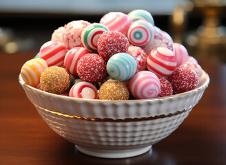 Poster - Candies in a bowl for Christmas.