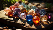 crystal glass beads HD 8K wallpaper Stock Photographic Image
