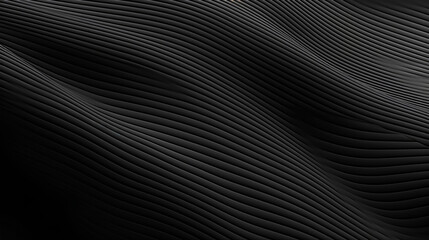Poster - Gradient black background with wavy lines. 3d rendering.