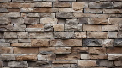 Canvas Print - Stacked of a stone wall