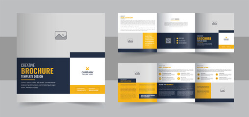 Wall Mural - square covers design templates for trifold brochure, flyer, cover design, book, brochure cover, squa