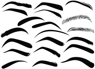 Set of eyebrow shape vector