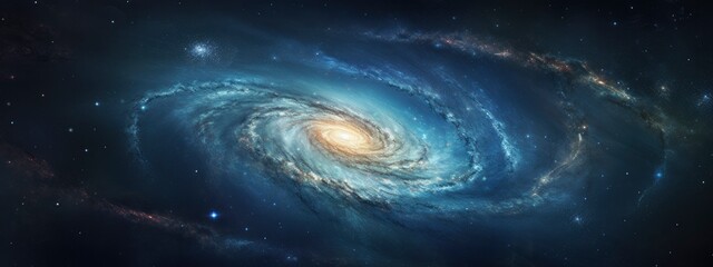 Wall Mural - immaculate perfectionism style display of a spiral galaxy in space.