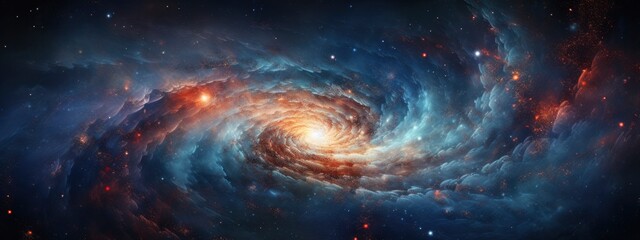 Wall Mural - stellar spiral galaxy amidst the starry depths of space.
