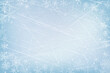 © Chorna_L - Rink surface texture. Winter background with blue ice and snowflakes. Hockey field, skating arena wallpaper. Vector illustration