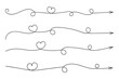 
Hand drawn Thin continuous line lovely hearts style curved arrow vector, one line left right direction love sign with pen arrows, Minimalistic Outline single line way decorations decorative element