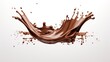 Chocolate splash on a white background