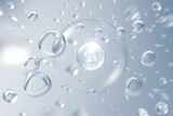 Fototapeta  - cosmetic moisturizer water molecule, Cosmetic Essence, Liquid bubble, 3d rendering